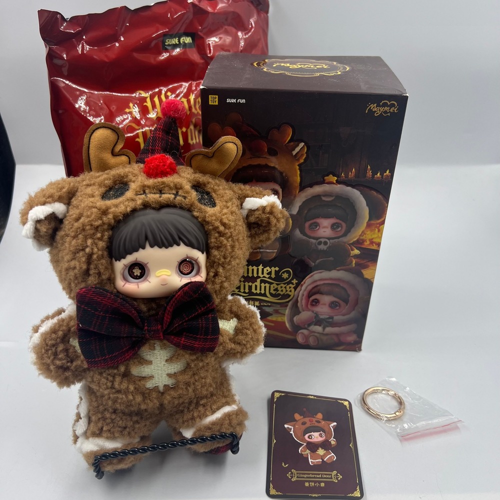 MayMei Winter Weirdness Gingerbread Deer Plush Pendant Blind Box Figure Top Toy
